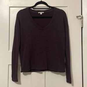 James Perse Long Sleeve Deep Neck Top